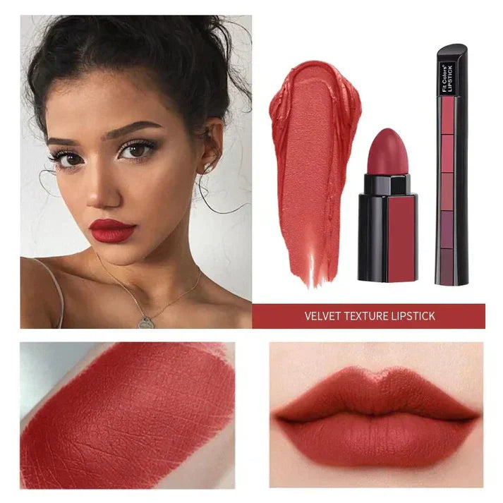 5 in 1 Lipstick Set Lightweight Matte Velvet Long Lasting Combination Lipstick