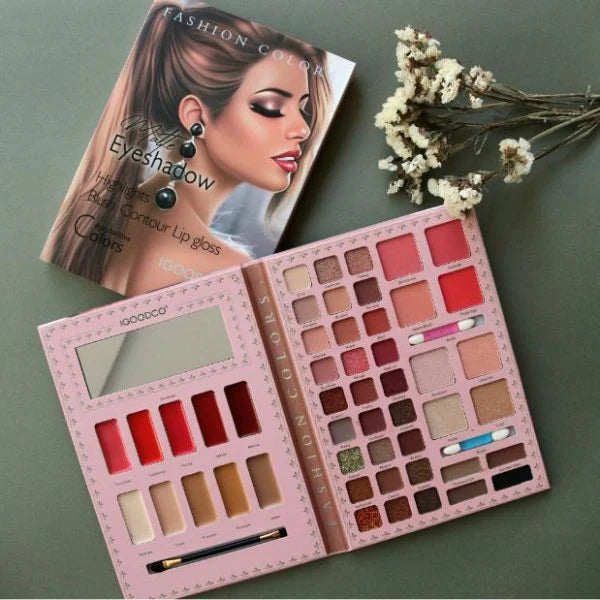 MATTE EYE SHADOW PALETTE WITH HIGHLIGHTERS, BLUSHERS, CONTOUR KIT & LIP GLOSSES